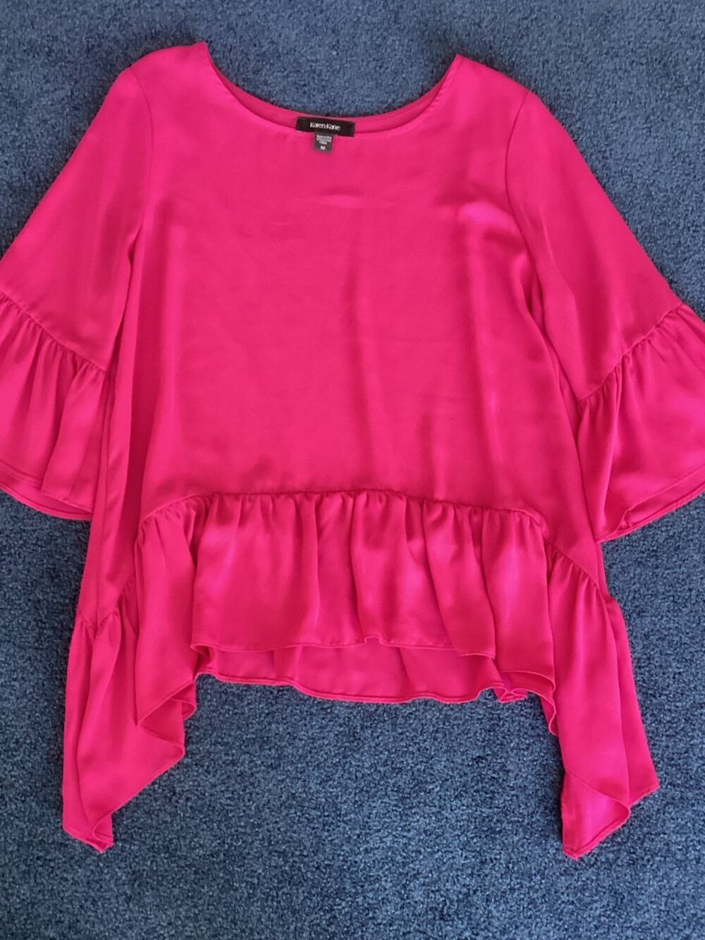 Karen Kane Hot Pink Flowy Ruffled Tunic Top - Medium
